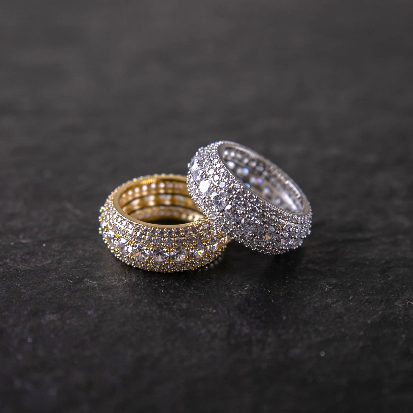 經典五排滿鑽戒指