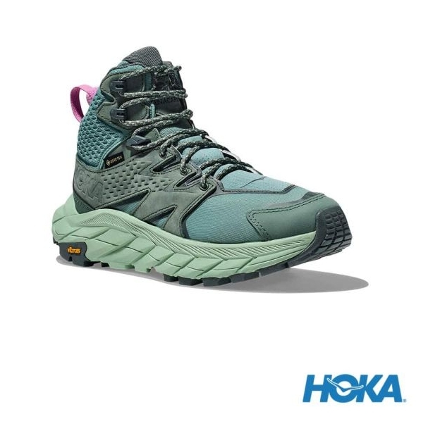 HOKA ONE ONE 女 Anacapa Mid Goretex 防水 登山鞋 灰綠/霧薄荷綠 JUN