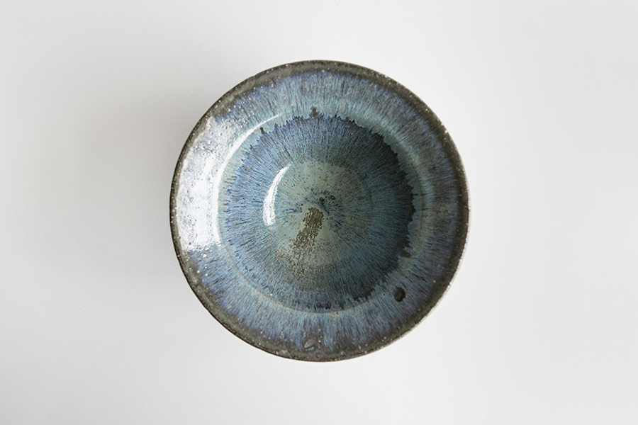 小野象平-青灰釉 邊碗/小