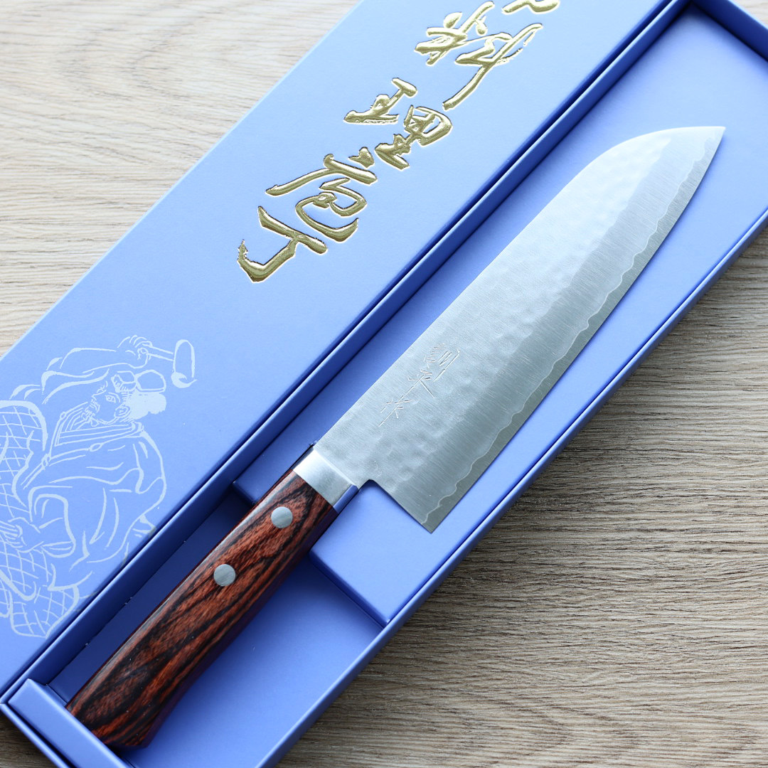 增谷訓生 三德刀 165mm VG1鋼 鎚目