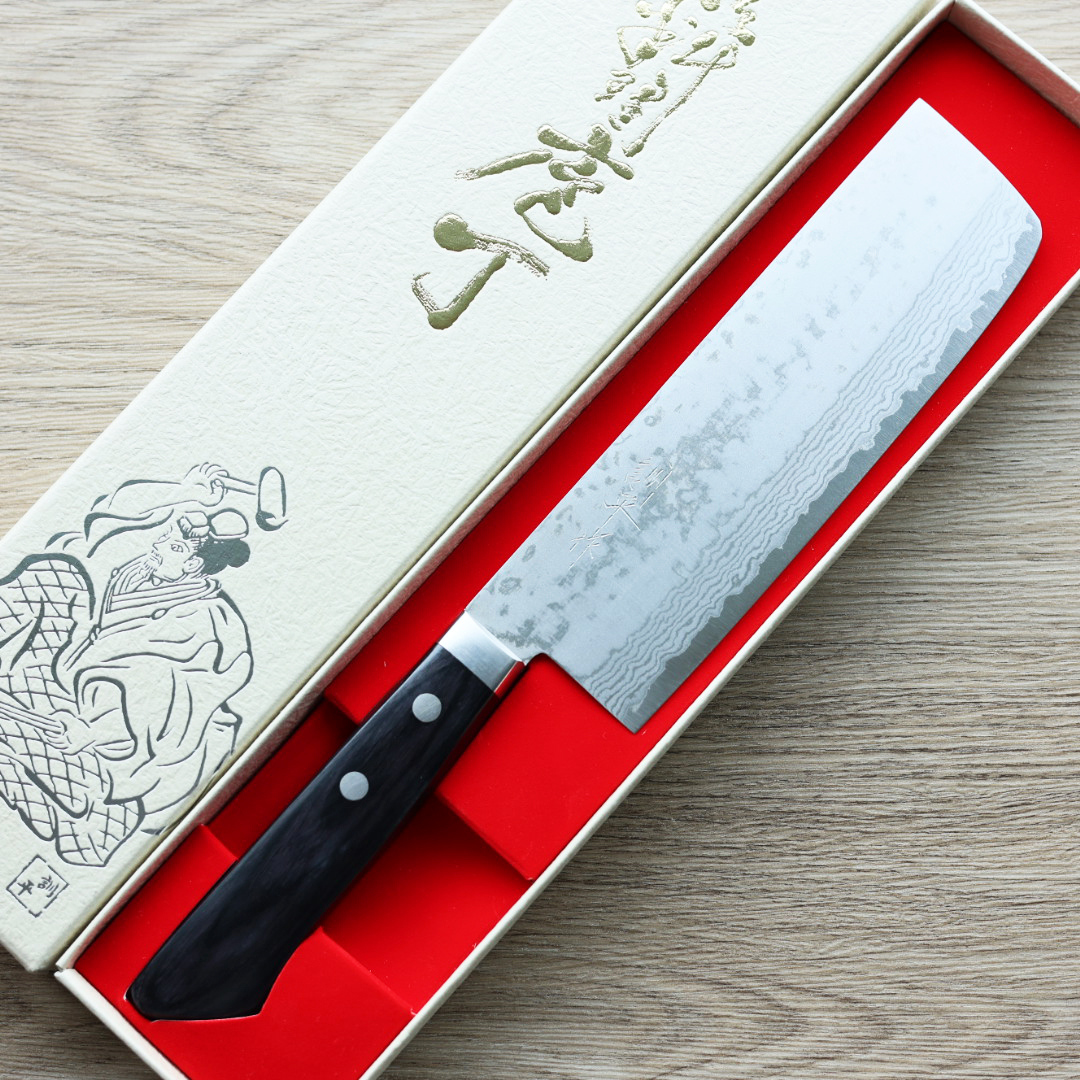 增谷訓生 菜切 165mm VG10鋼 大馬士革