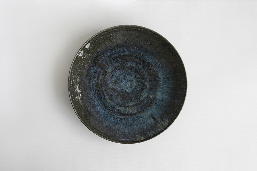 小野象平-青灰釉 7寸皿