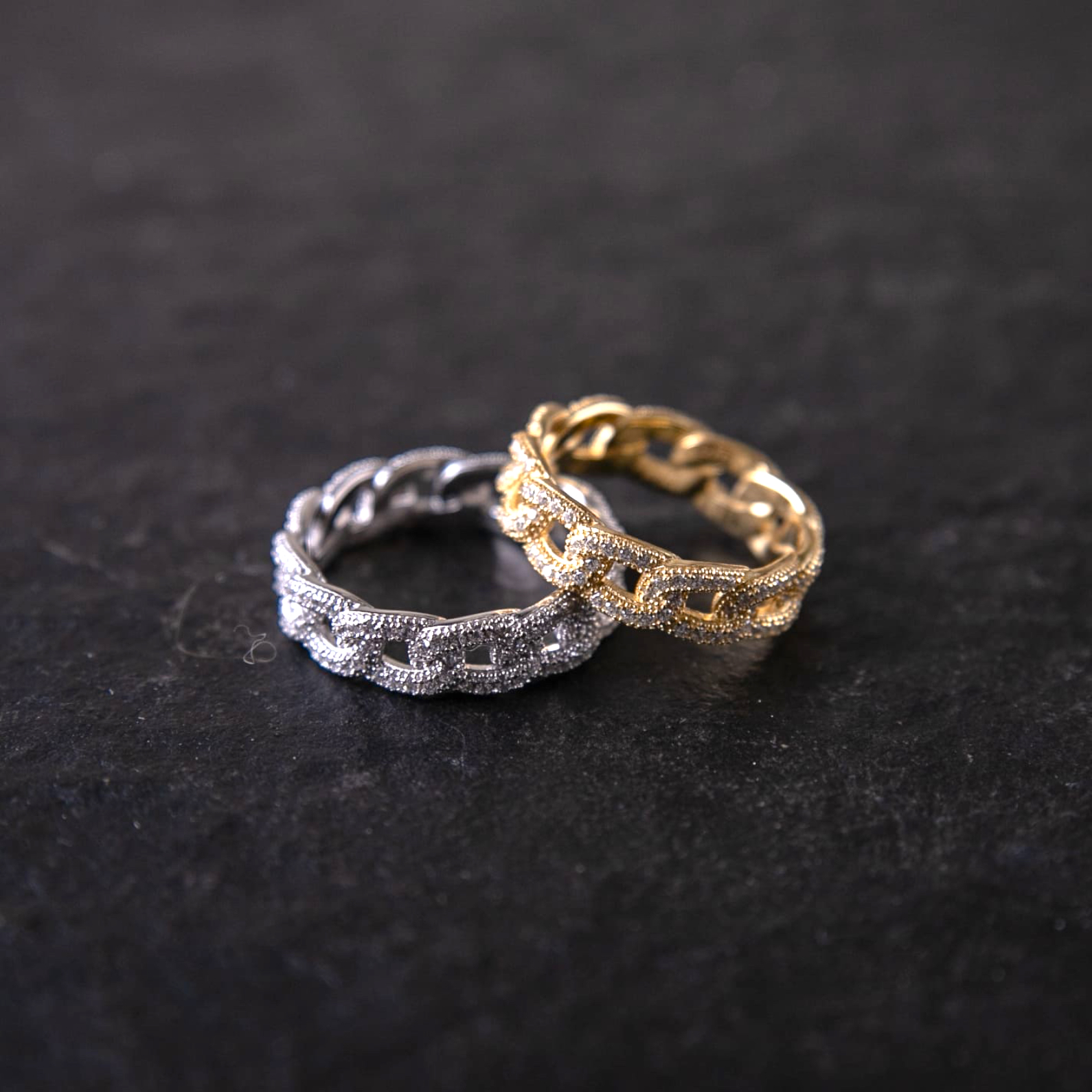 925銀6mm滿鑽古巴戒指