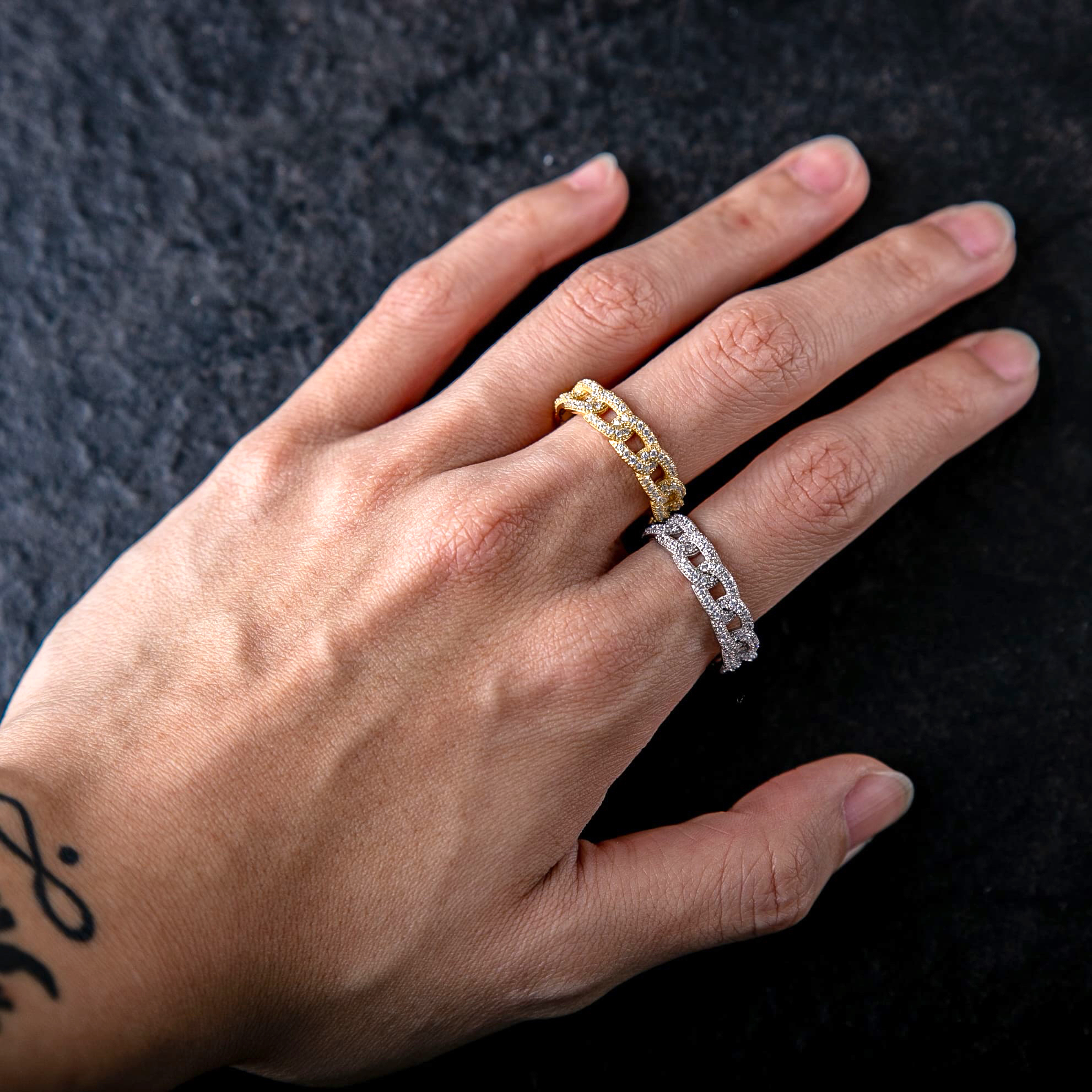 925銀6mm滿鑽古巴戒指