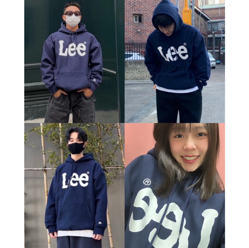 #現貨 韓國LEE  經典logo 刷毛帽踢