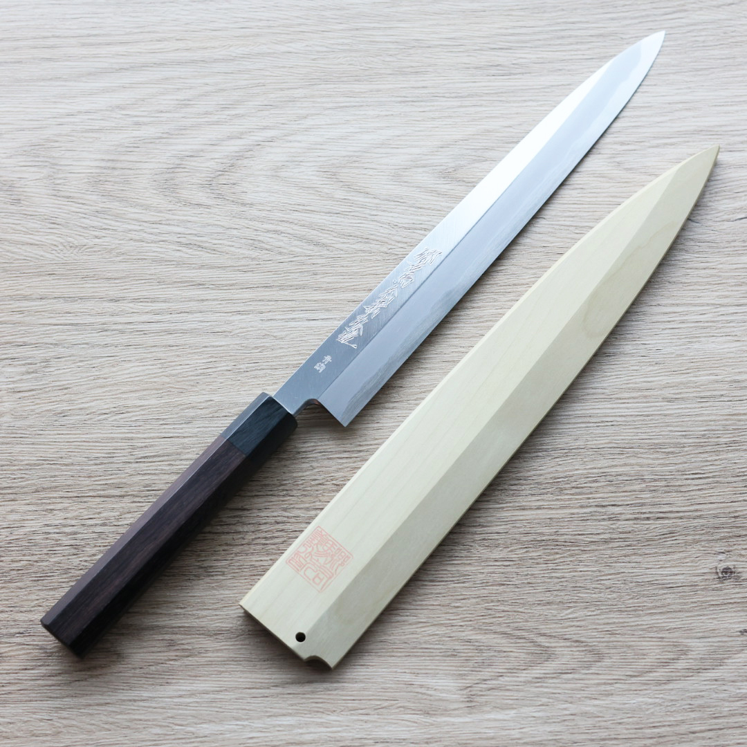 山脇刃物/鄉右馬允義弘柳刃300mm 本鍛鍊青紙鋼/附刀鞘