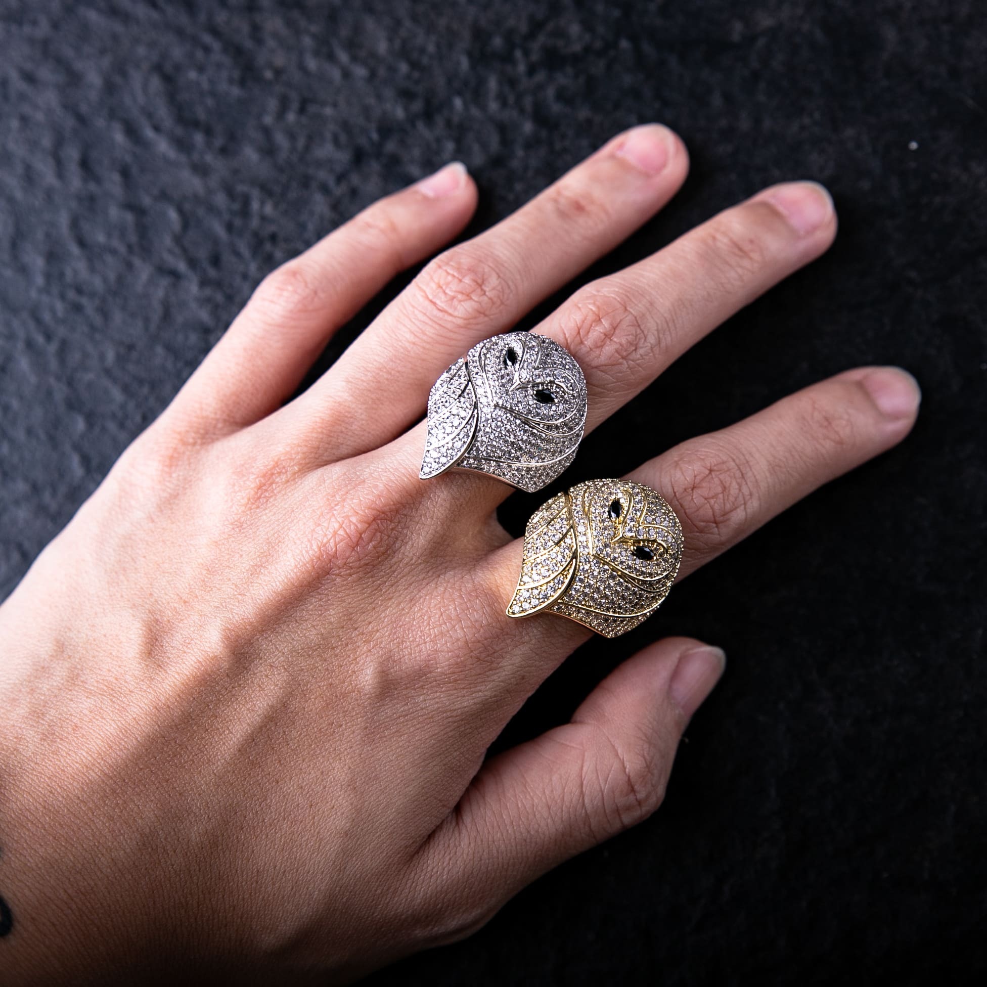 3D滿鑽貓頭鷹戒指