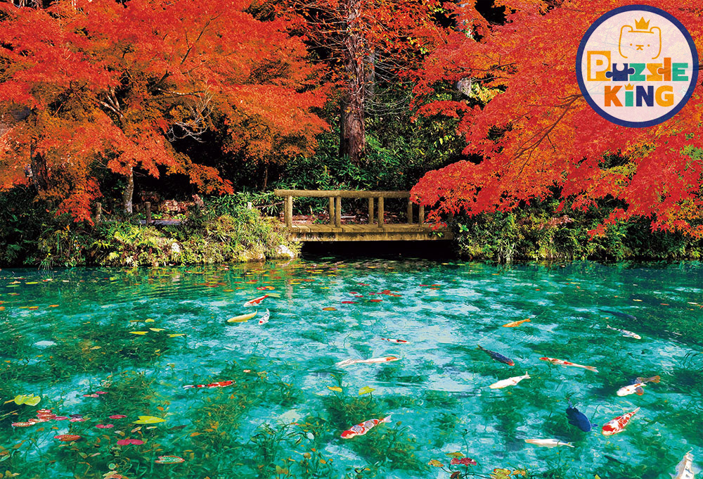 日本風景-莫奈的池塘在秋天的色彩中