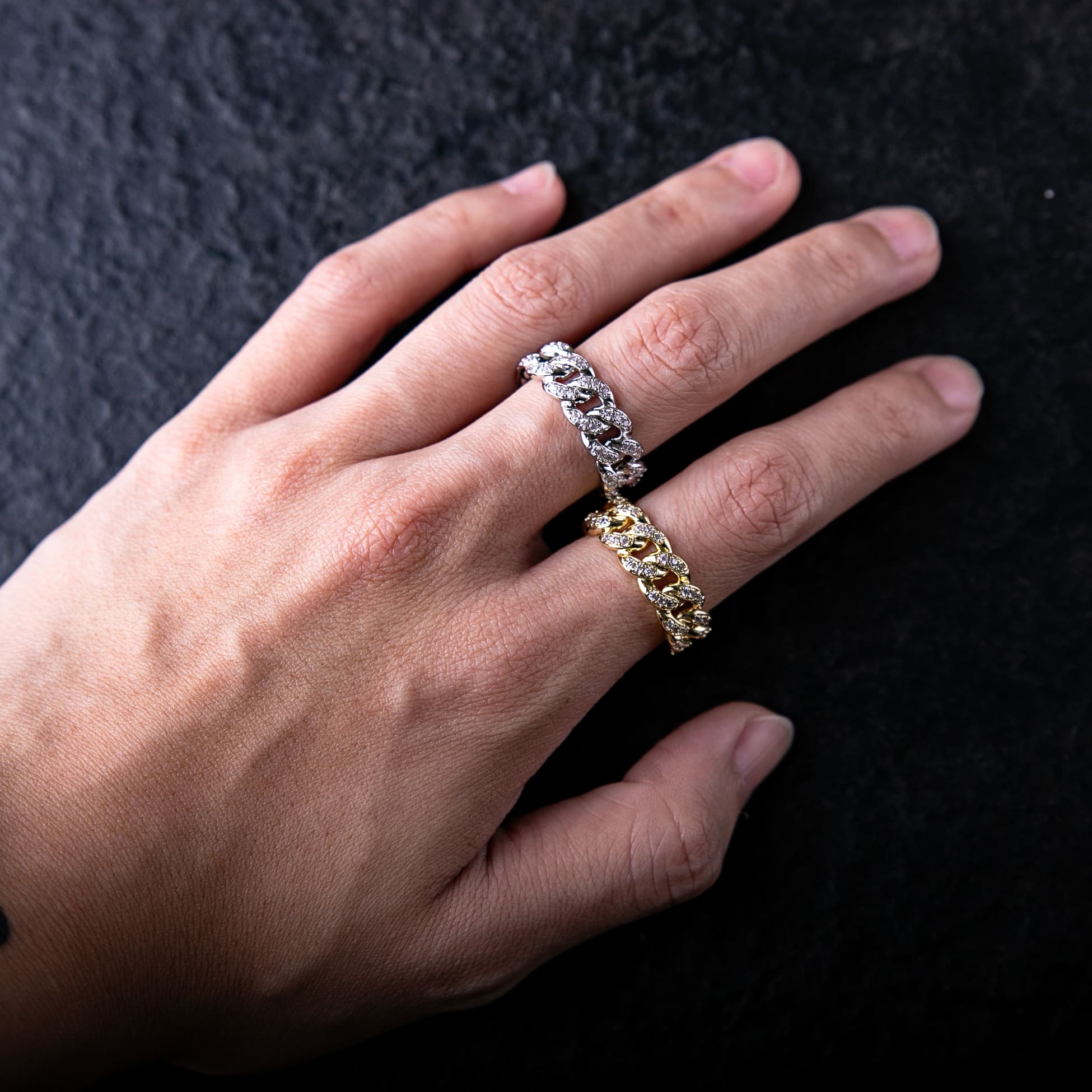 8mm滿鑽古巴戒指