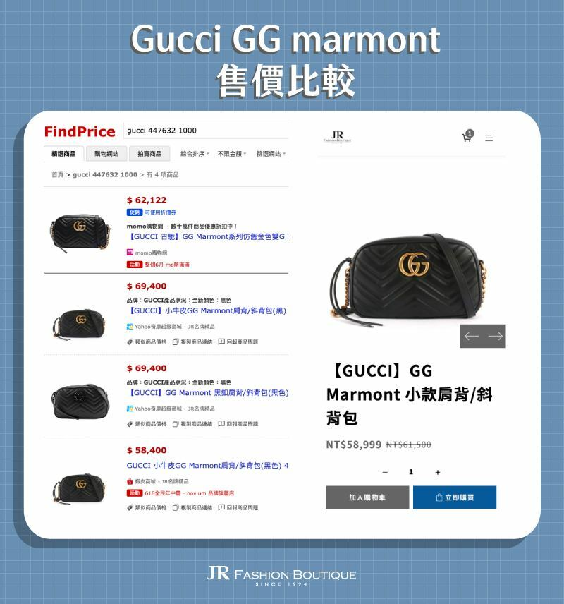 Gucci GG marmont相機包價格比較