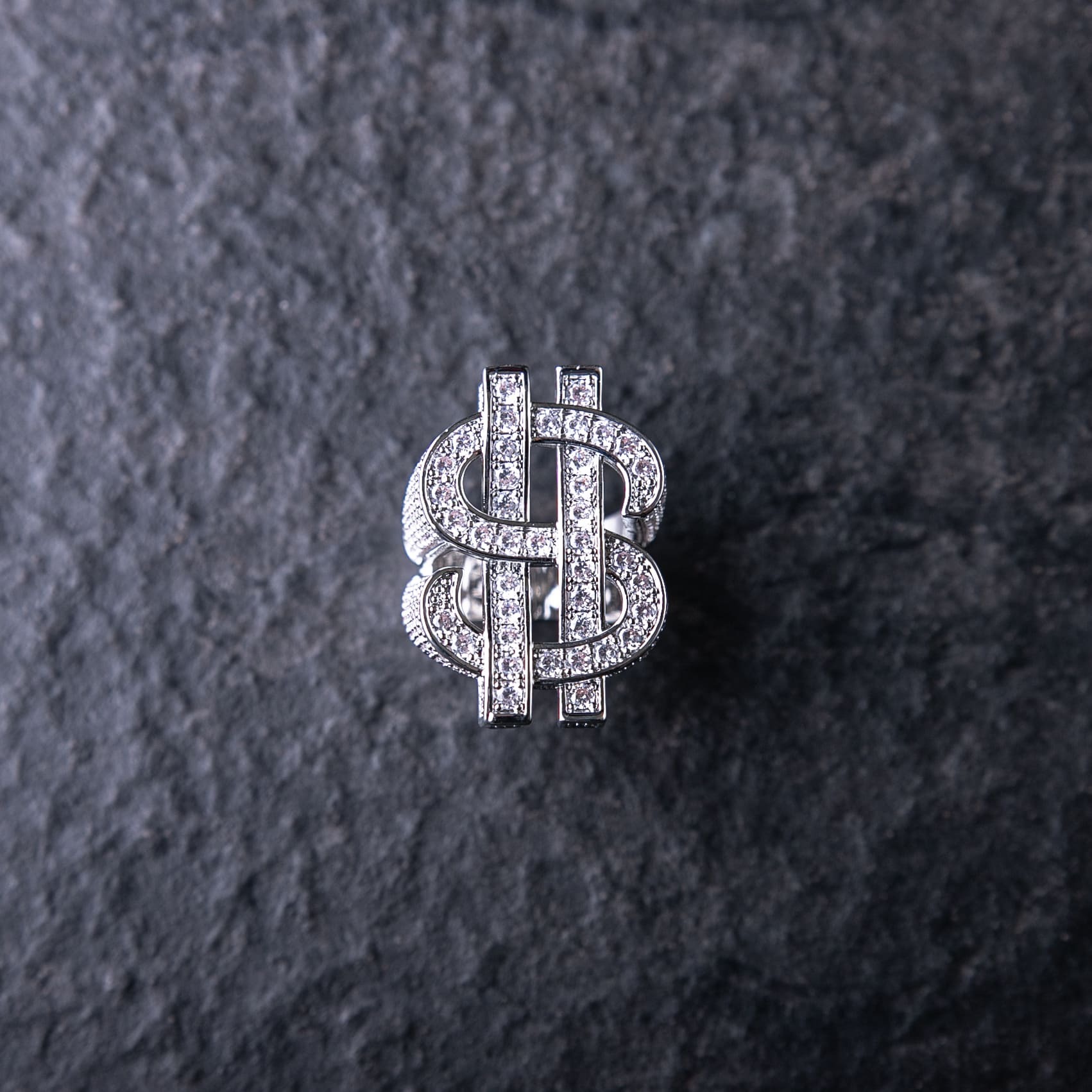 滿鑽美金符號戒指