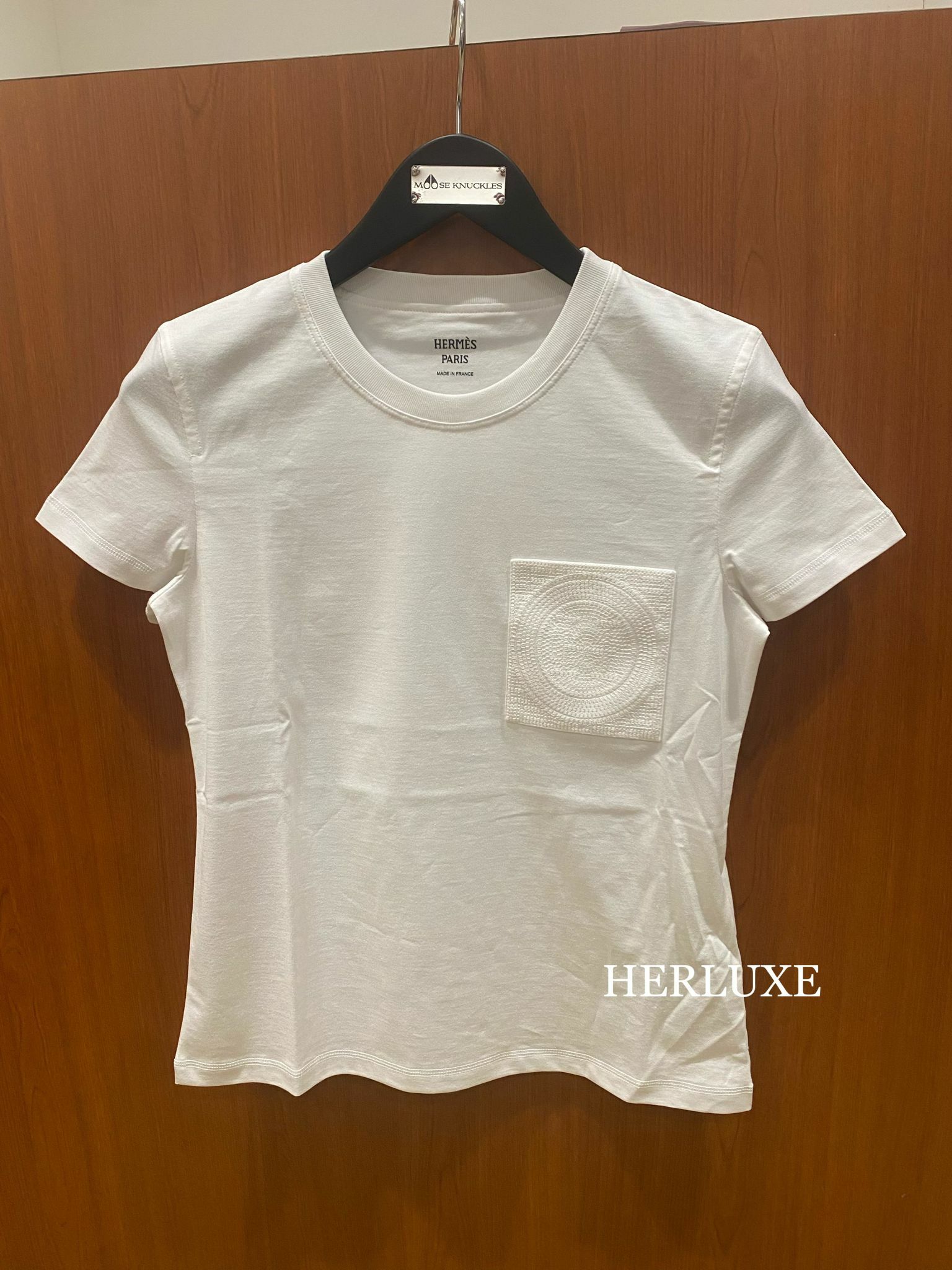 T-shirt droit poche brodee 01 blanc （可預訂size）