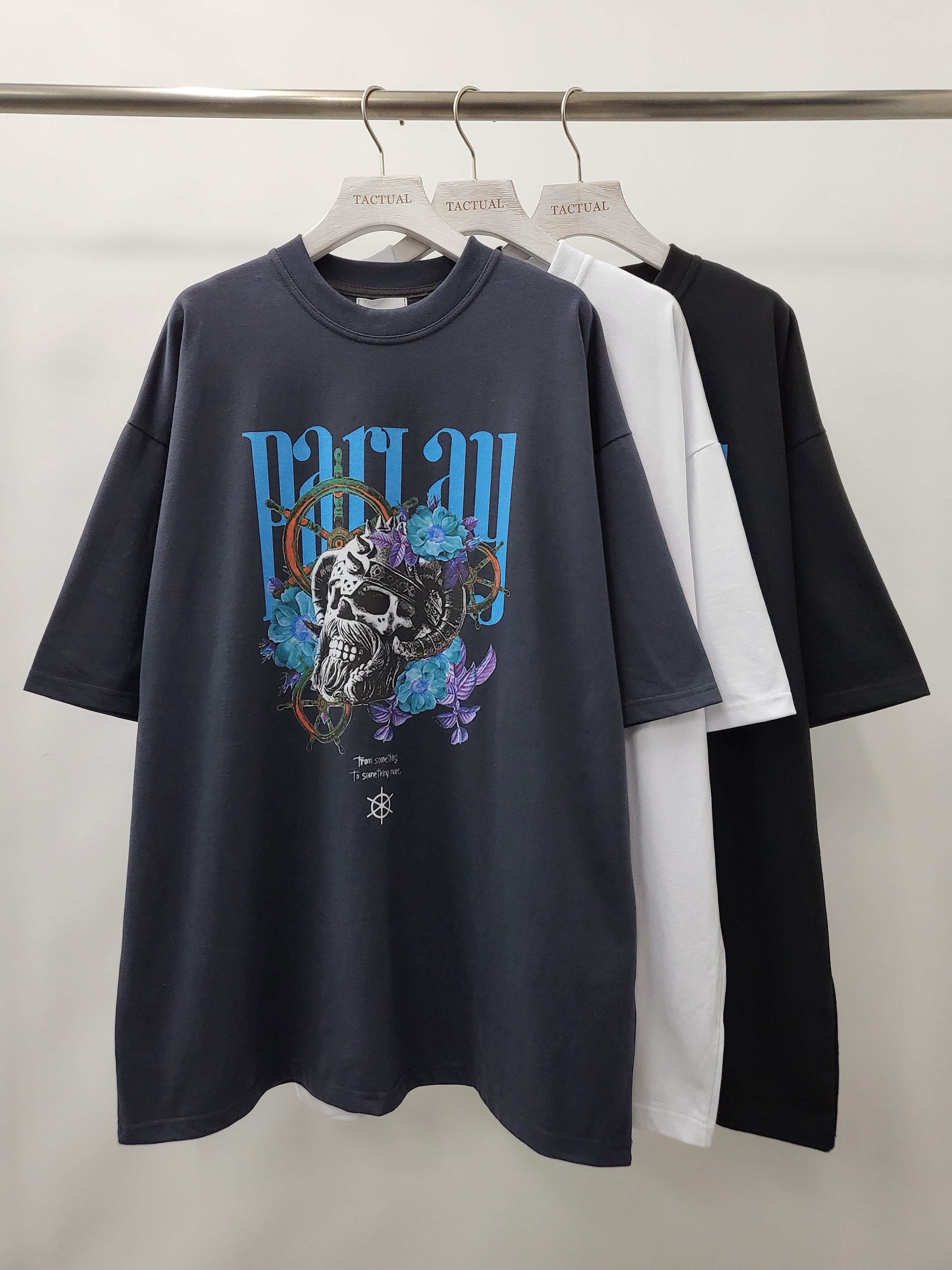 骷髏骨英文字短袖Tee T4978