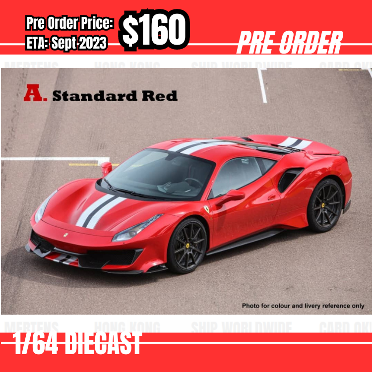 Pre Order-$160 MiniDream 1:64 Ferrari 488 Pista Novitec Red [OD15/06]