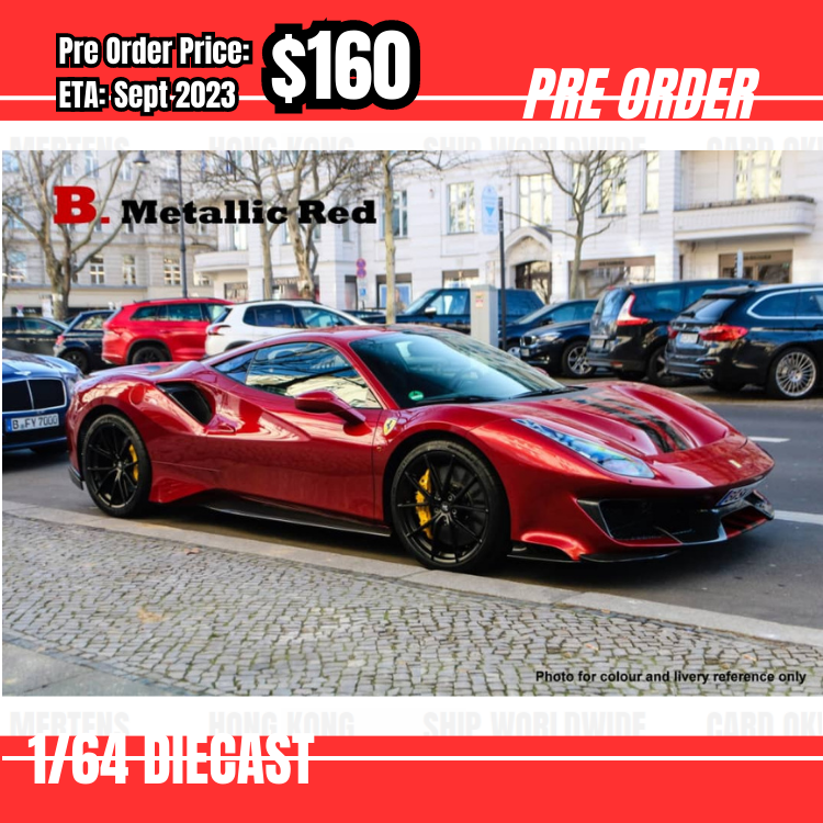 Pre Order-$160 MiniDream 1:64 Ferrari 488 Pista Novitec Metallic Red [OD15/06]