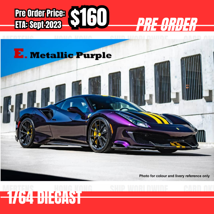 Pre Order-$160 MiniDream 1:64 Ferrari 488 Pista Novitec Metallic Purple [OD15/06]