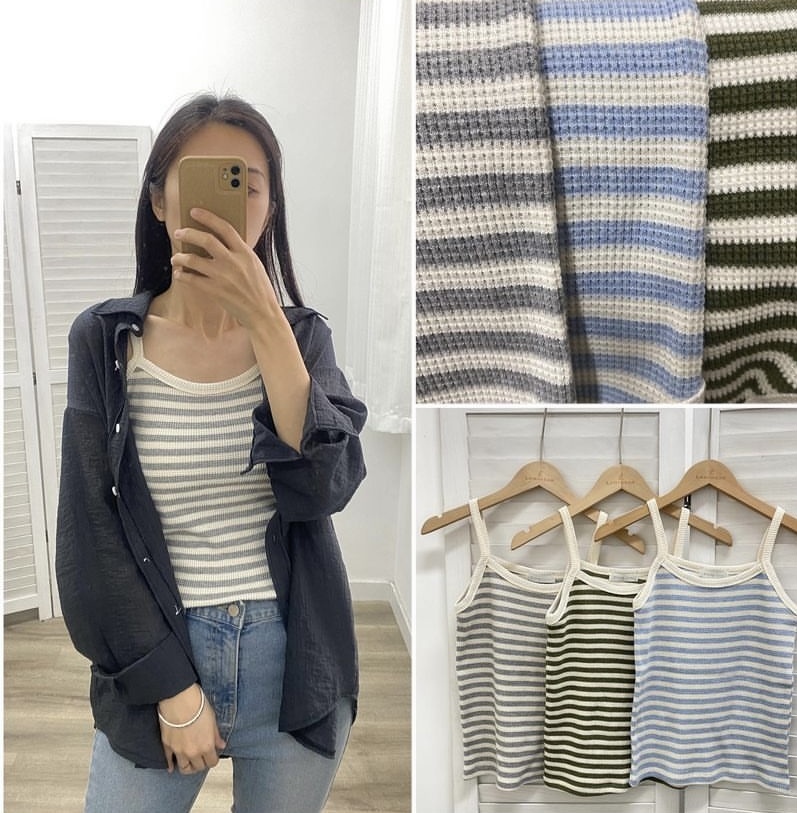 幼帶彈性條紋背心