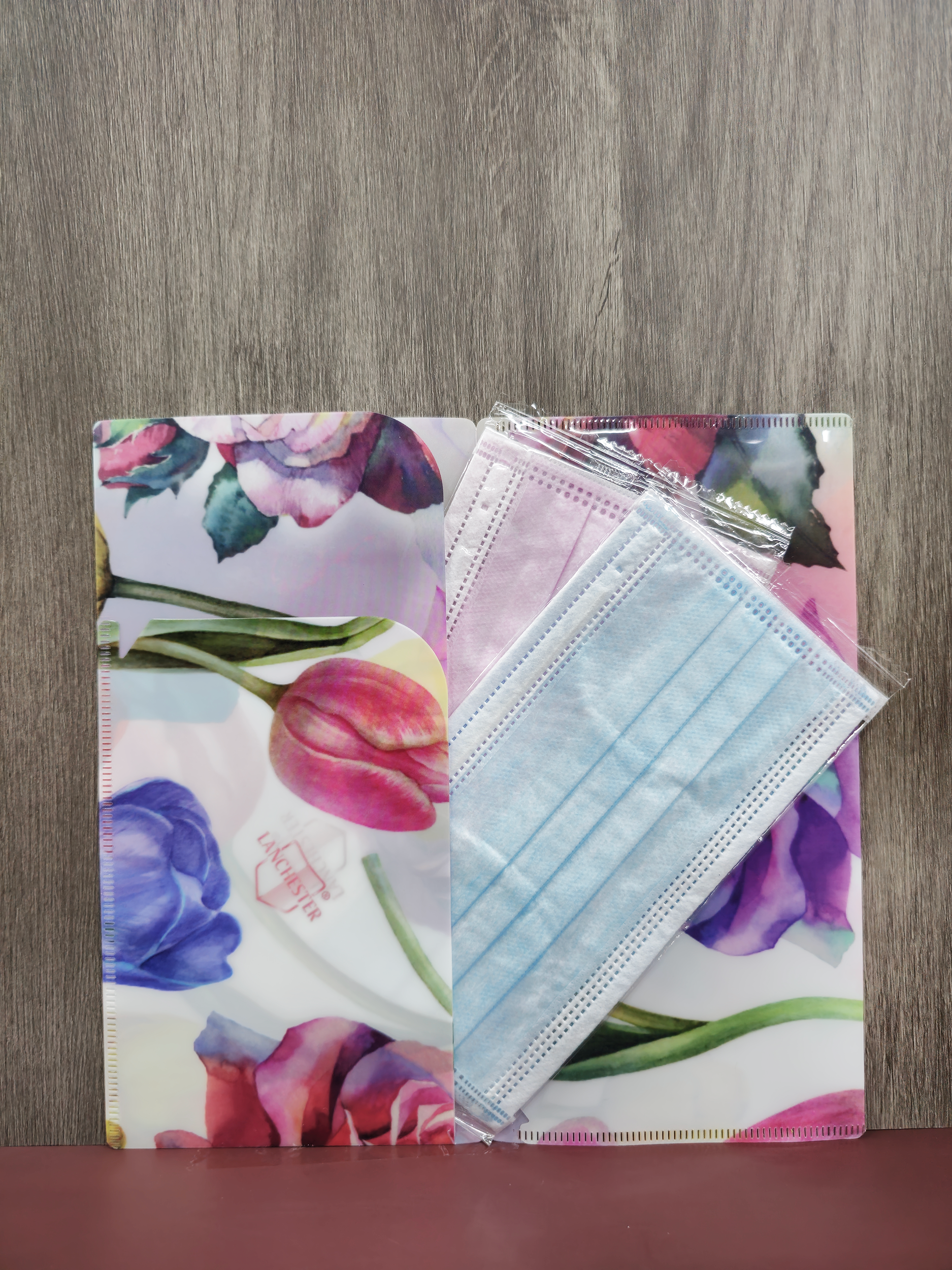 【永恆的愛系列】Lanchester口罩套 彩玫瑰+鬱金香 22*11cm (三層分隔內層)