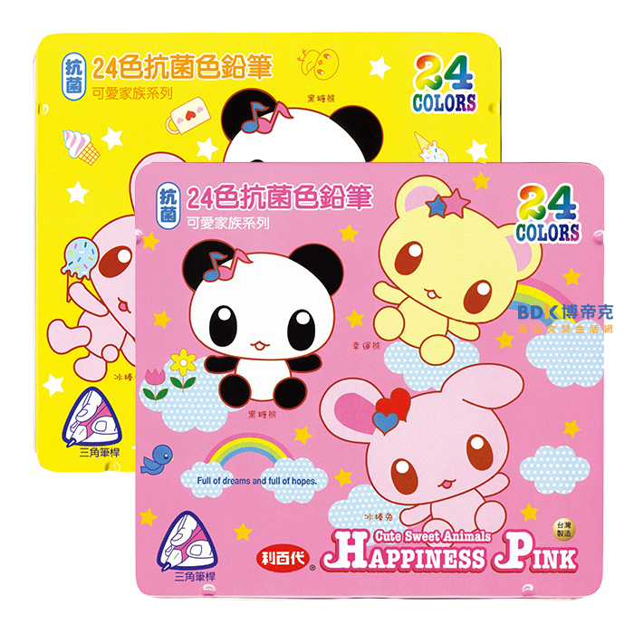 利百代 LIBERTY 可愛家族 抗菌三角色鉛筆24色 CC-074 系列