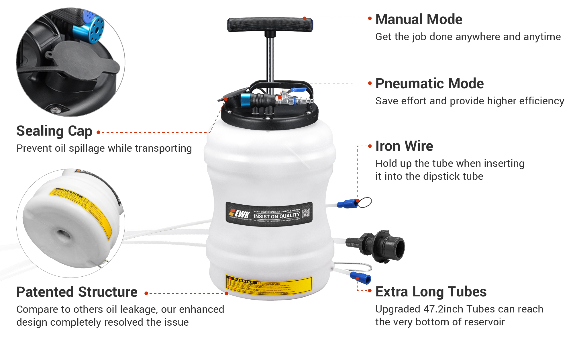 10.5L Pneumatic/Manual Oil Extractor Pump EWK