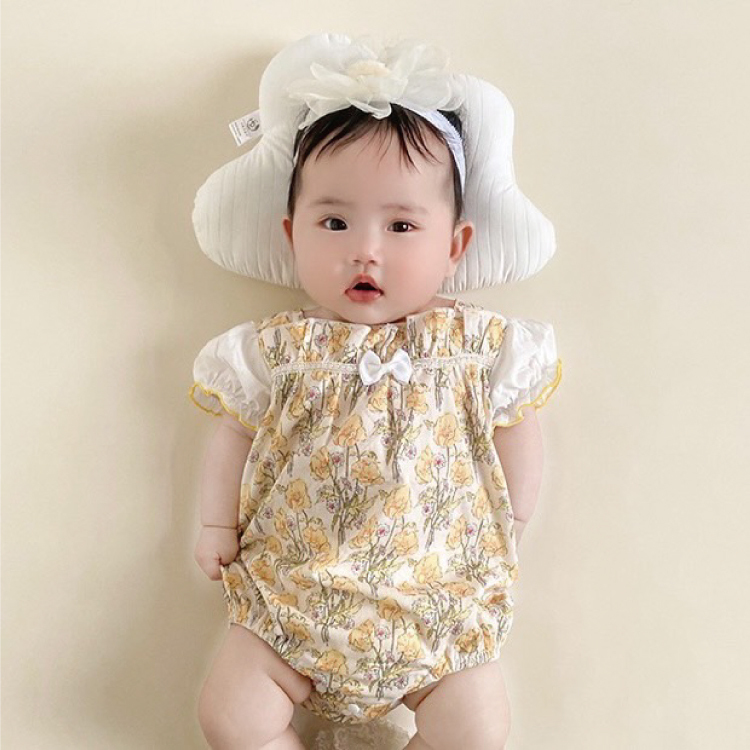 【JG0209】甜美蝴蝶結花朵包屁衣(不含髮飾)