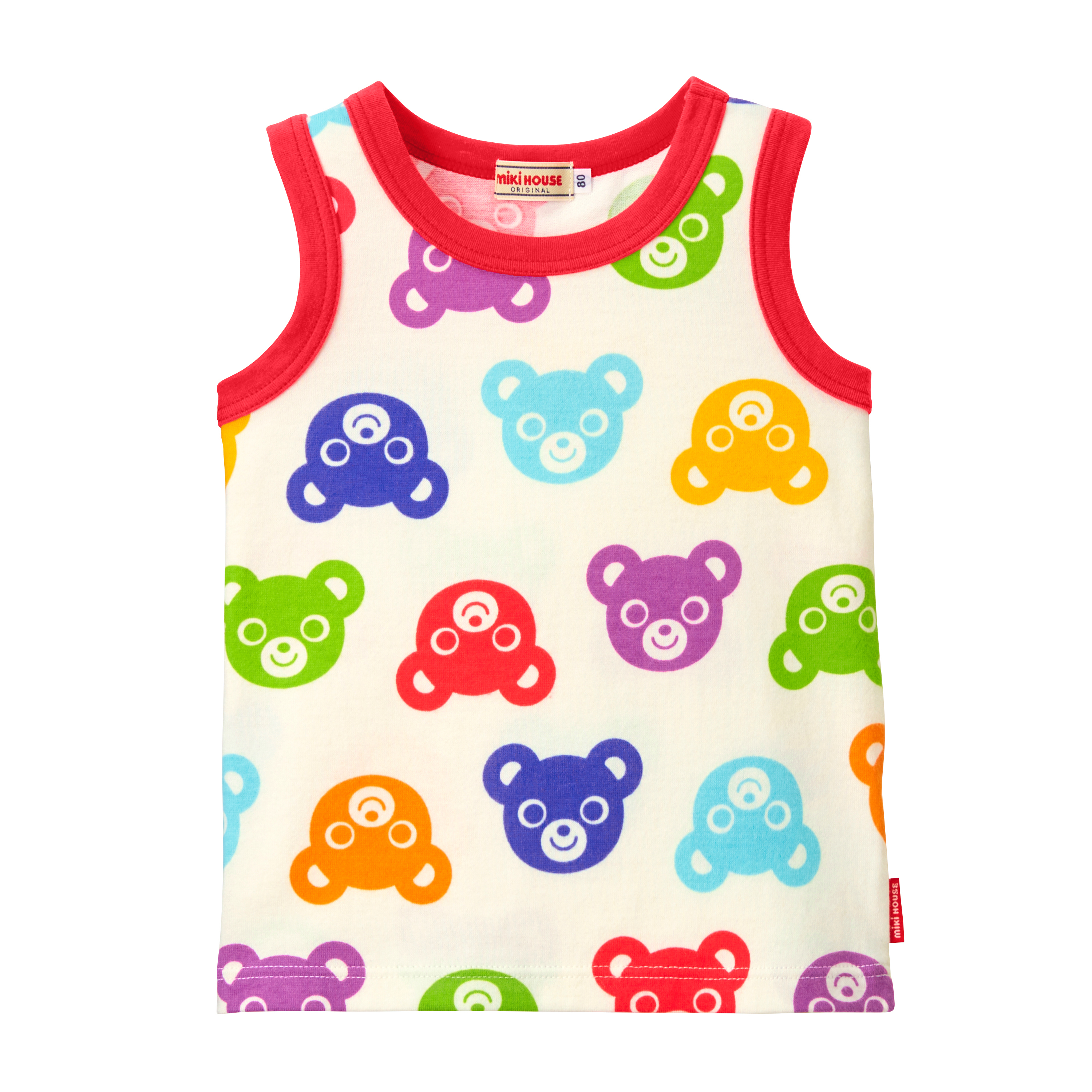 彩色小熊頭像背心