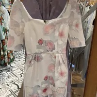 [S] TED BAKER 3/4 SLEEVE TULIP SKIRT DRESS,NATURAL, 258753-WMD-LAWANA-NATURAL [FINAL SALE] (ST120)