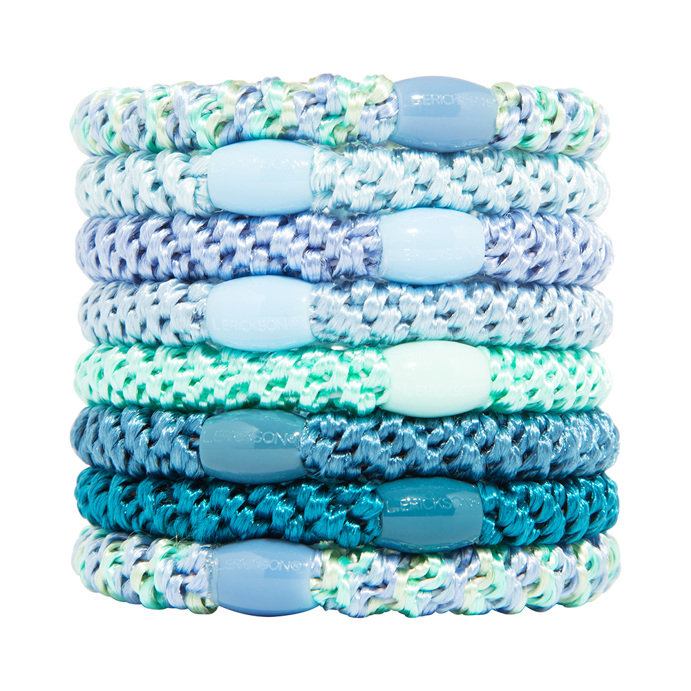 L. ERICKSON 彈力髮圈8入-粗版〈淺海藍〉