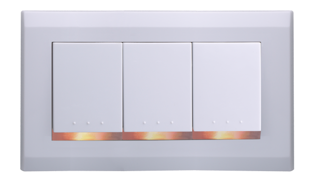 中一 月光輕觸款/三開關蓋板組 JY-MN5352-LI