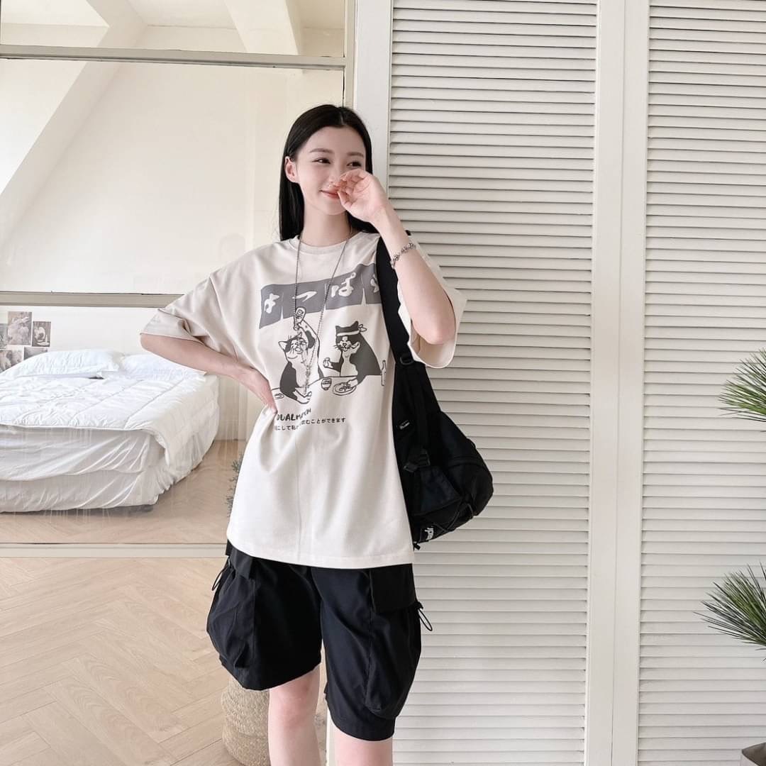 自訂款 日文貓咪拚酒短TEE IM80376