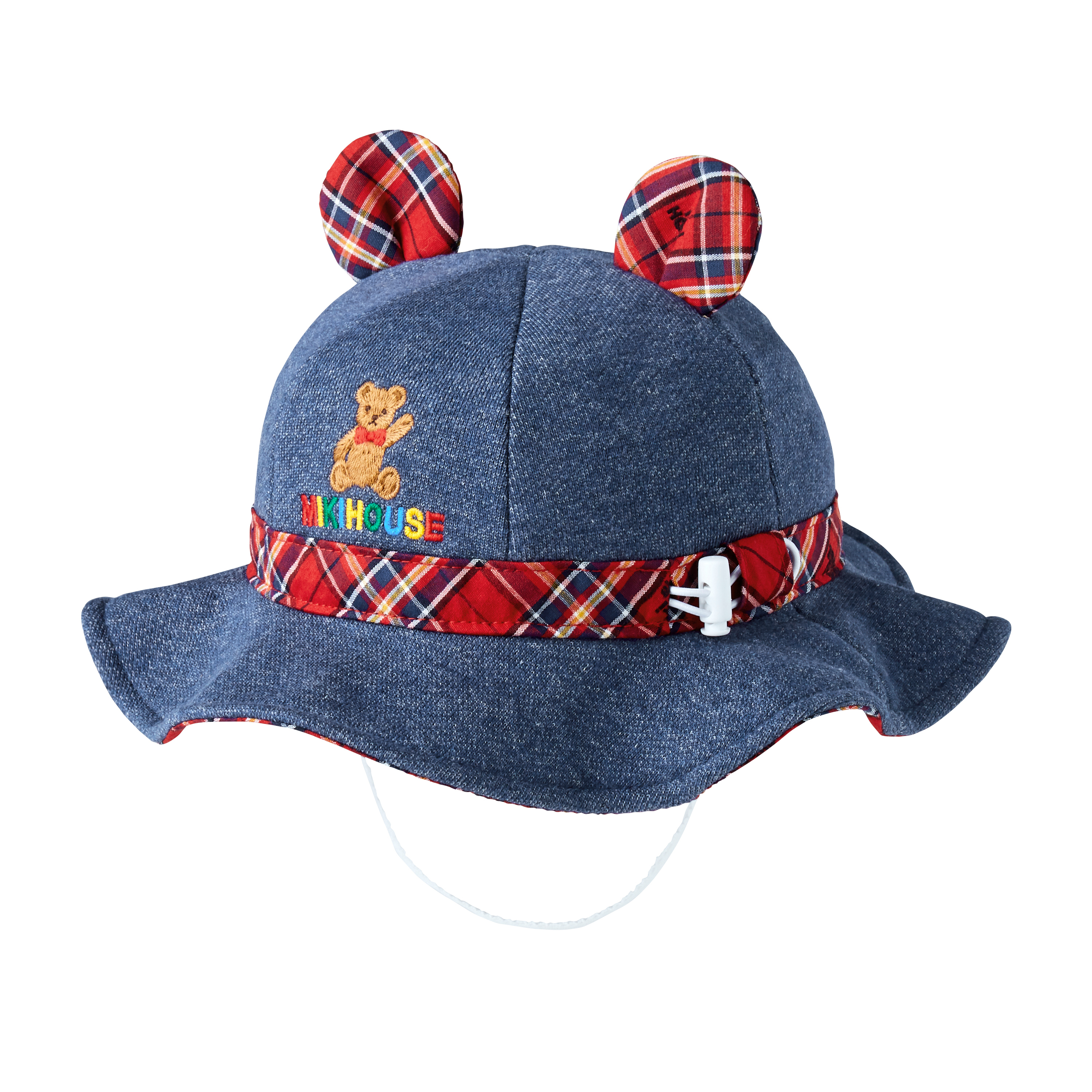 格紋耳朵遮陽帽