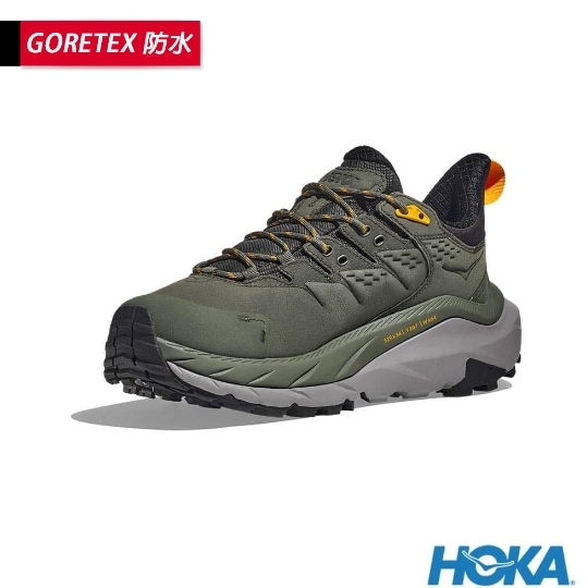 HOKA ONE ONE 男 Kaha 2 Low Goretex 防水 登山鞋 百里香綠/橘黃 JUN-