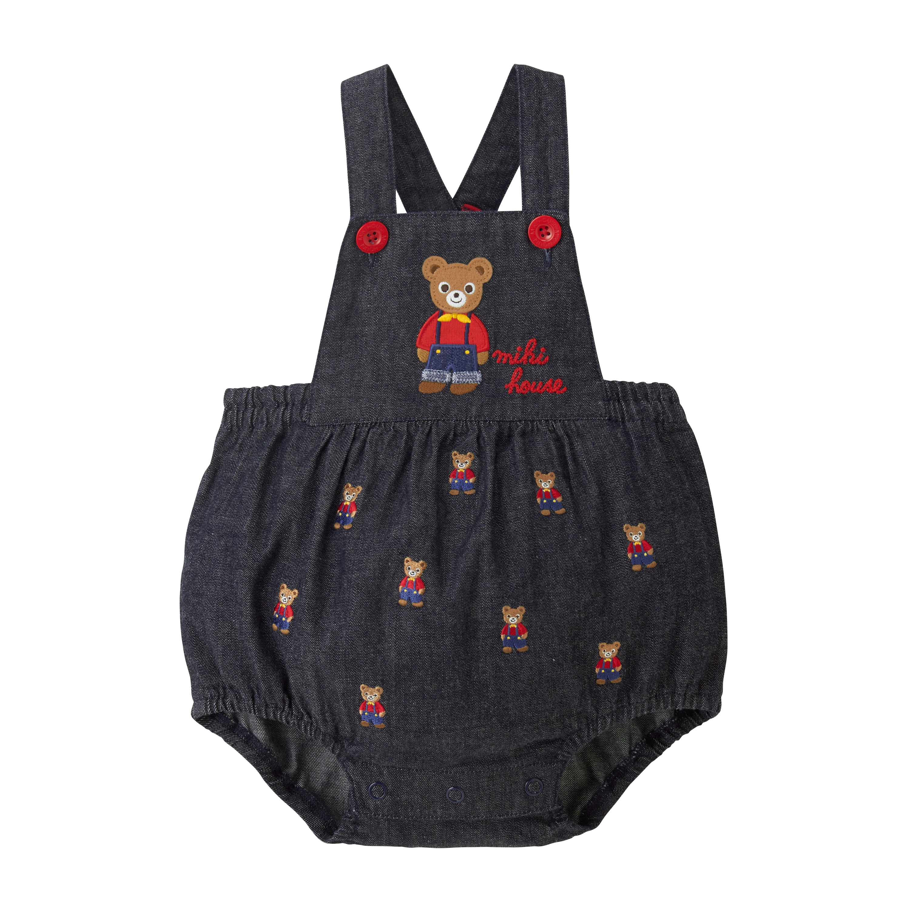 小熊刺綉嬰兒連體服