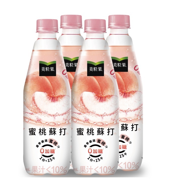 【美粒果】零加糖蜜桃蘇打 500ml-4入