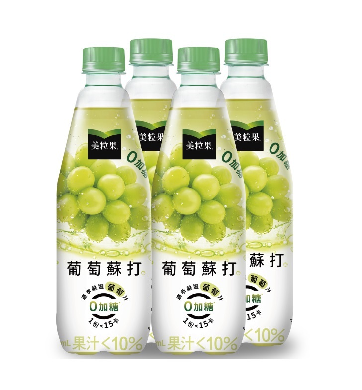【美粒果】零加糖葡萄蘇打 500ml-4入