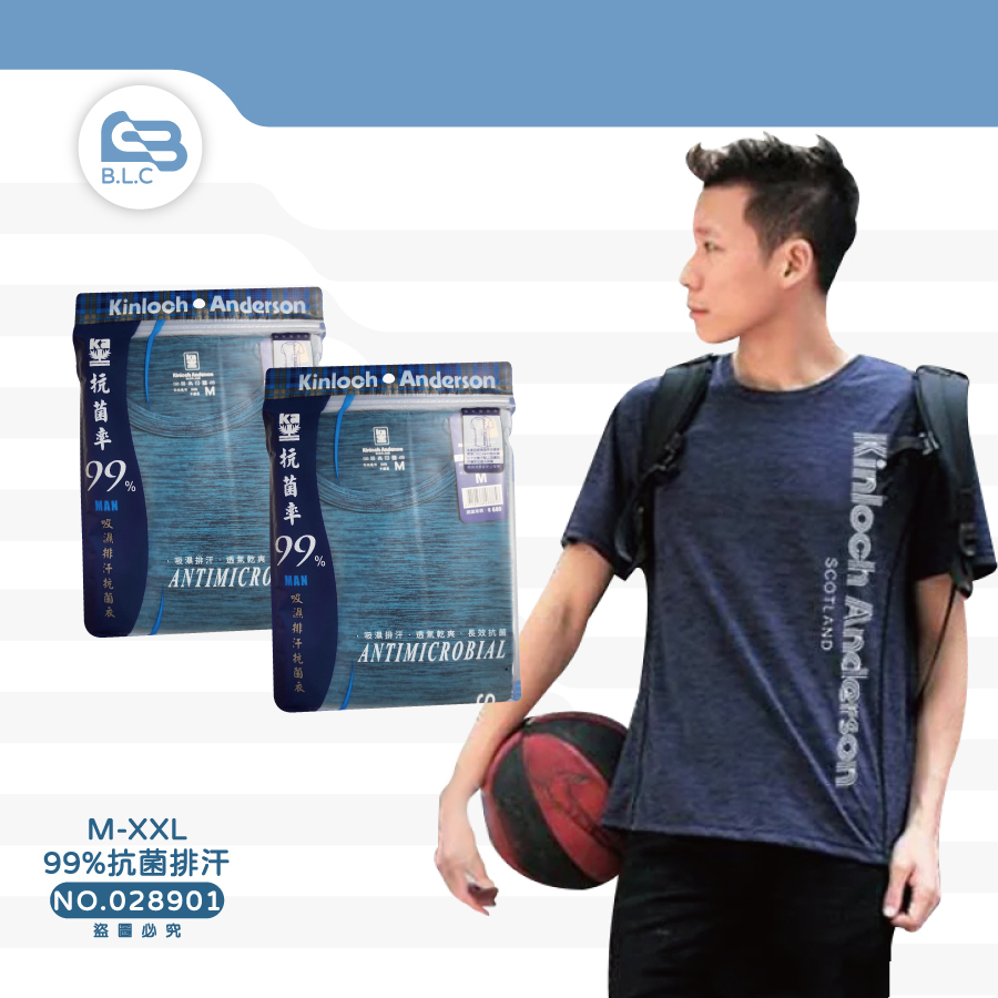 金安德森抗菌99%排汗短袖衣(花紋雪紗)KA90