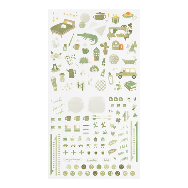 MIDORI 手帳專用貼紙-色彩系列 苔癬綠色系