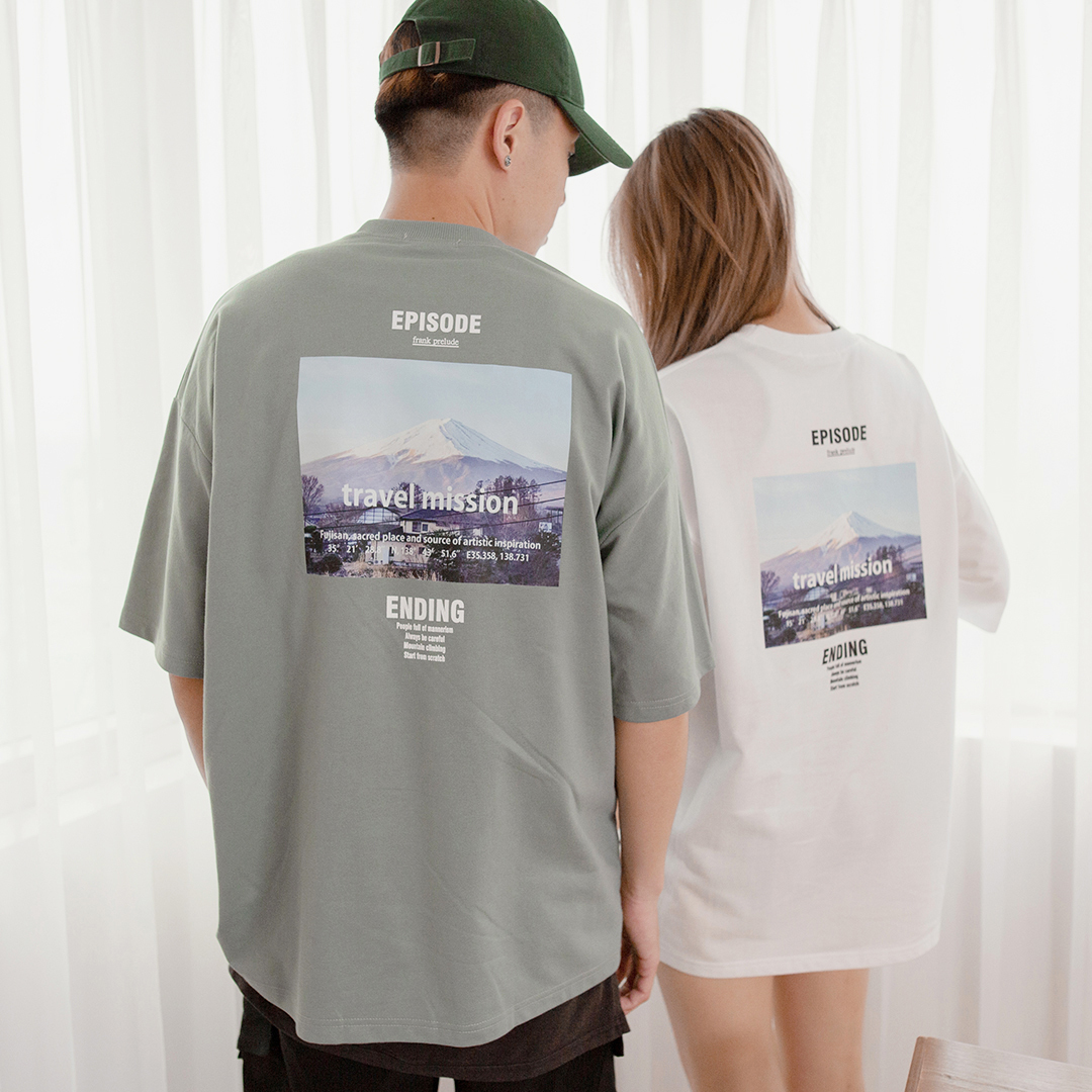 QIAO - 山間堂VillaSankando 富士山 旅行任務 細絨棉 寬鬆T