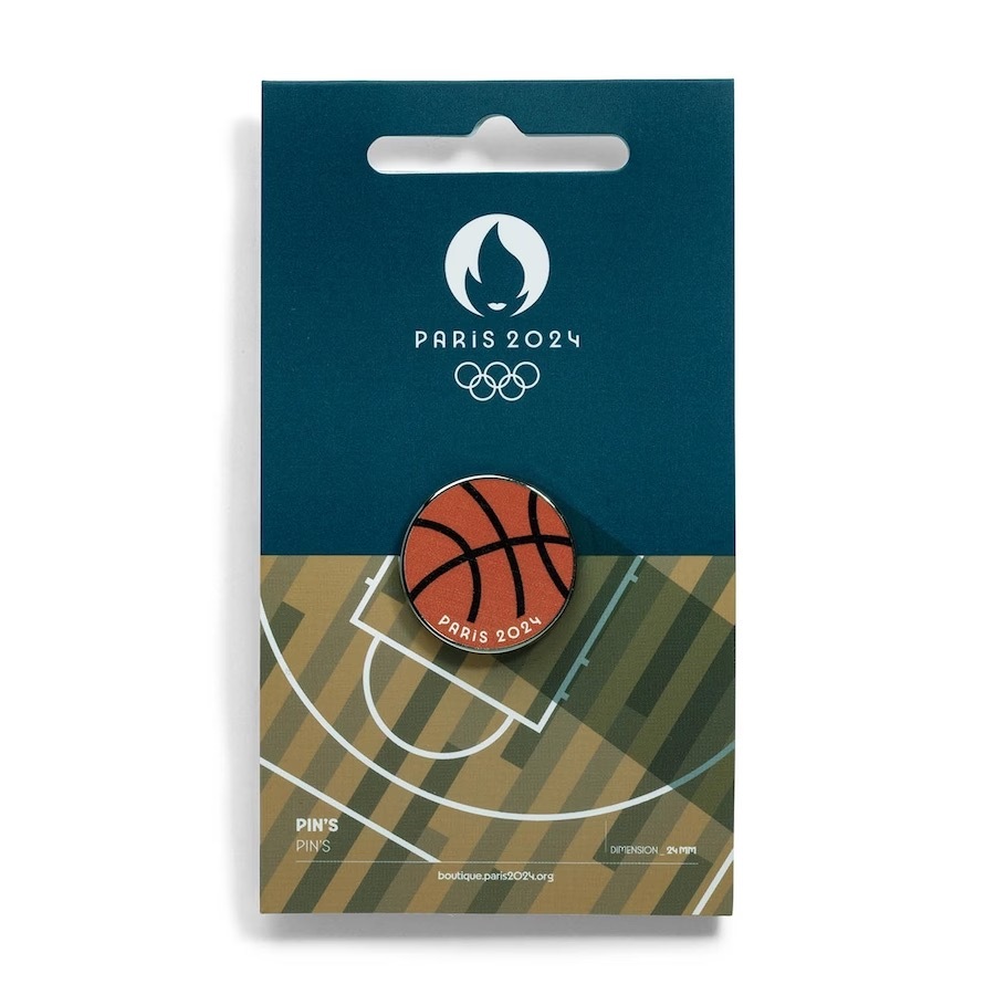 Paris 2024 Olympics Basketball Pin Badge