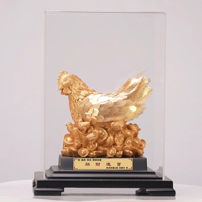 鹿港窯禮品館│聚財金雞│開業開市、開幕喬遷推薦│客製化禮物