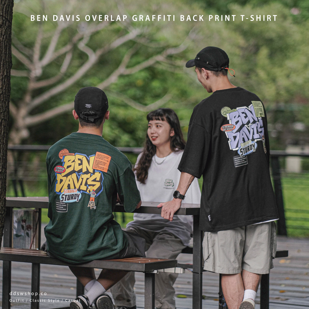 Ben Davis 短袖 日本直送 嘻哈塗鴉印花背圖 黑色 白色 墨綠色