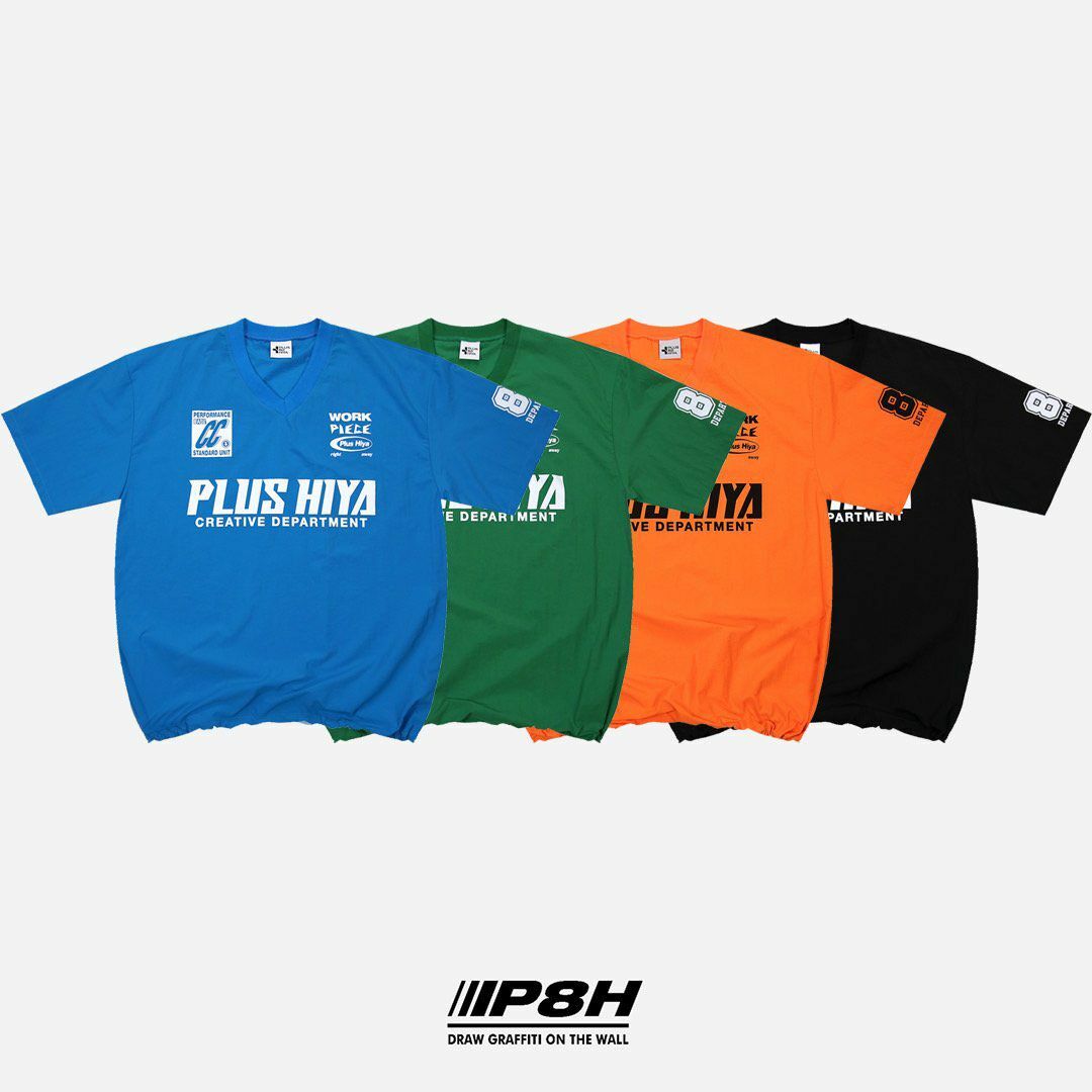 V領英文字短袖Tee PLUS82HIYA-008T