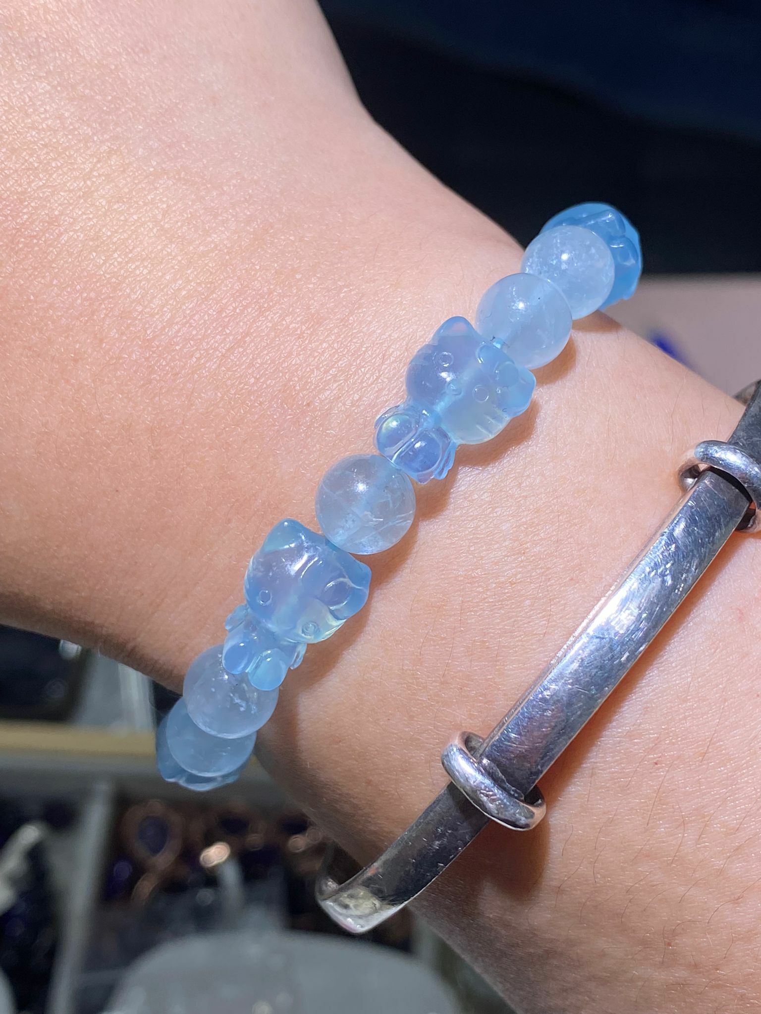 海藍寶Hello Kitty手串