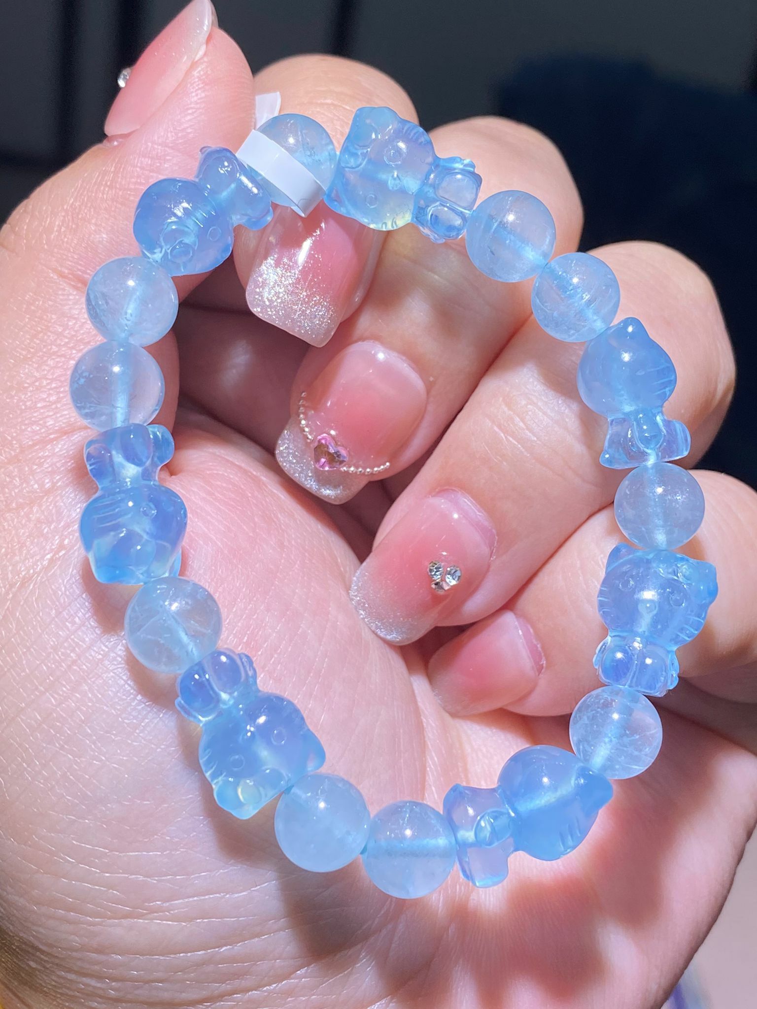 海藍寶Hello Kitty手串