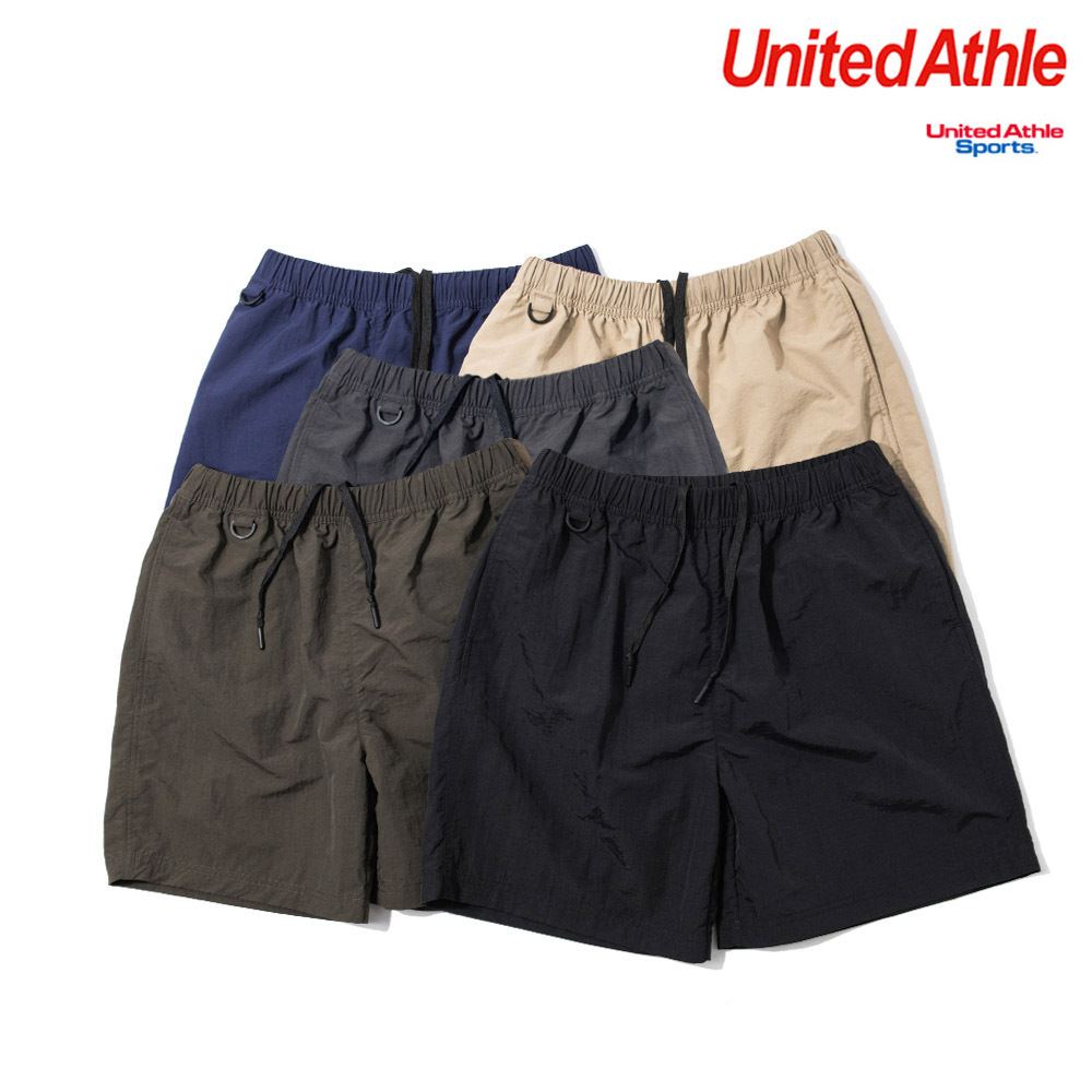 日本授權 United Athle 1880-01 機能抽繩尼龍 拉鍊短褲