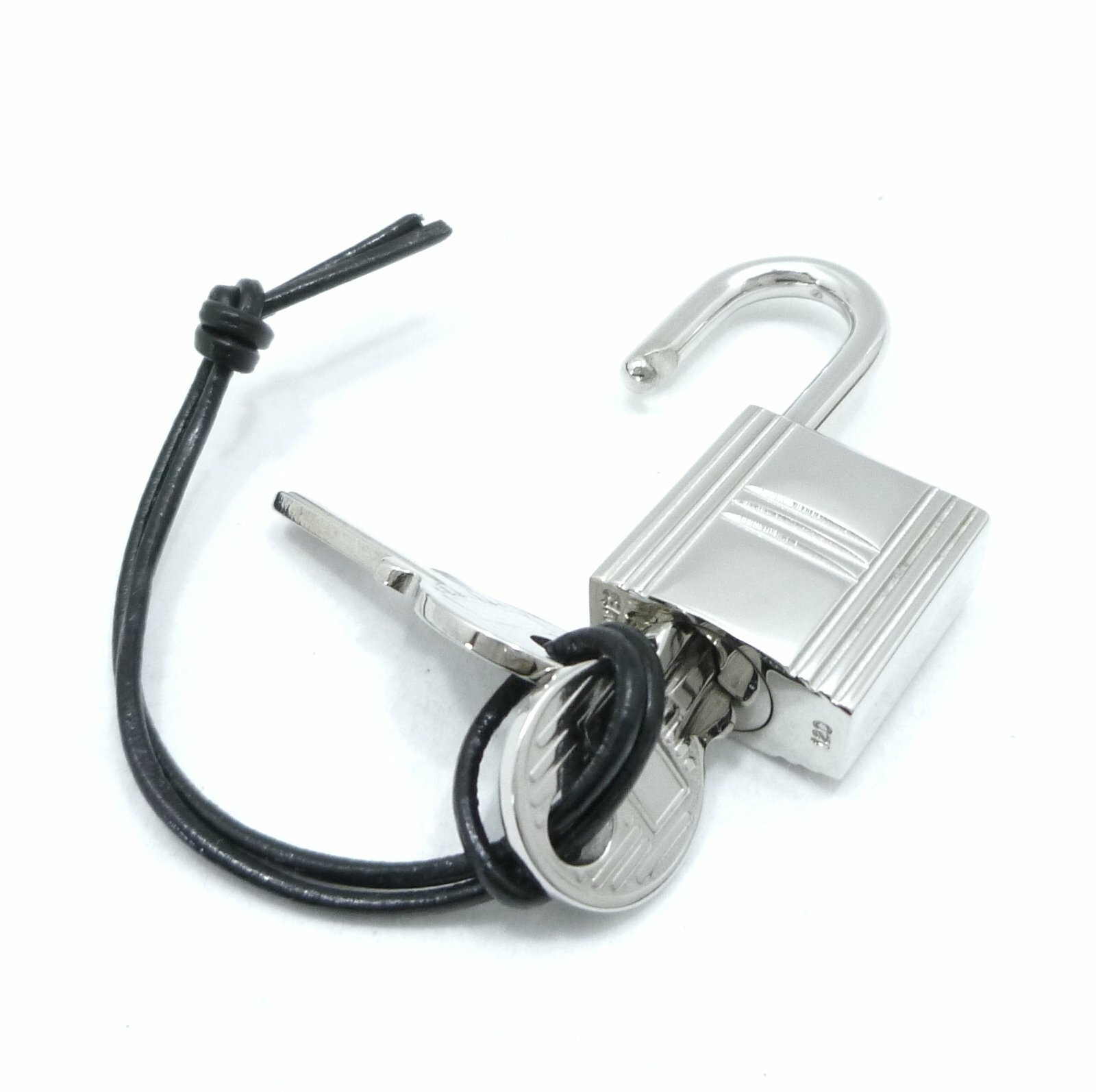 Authentic HERMES Padlock & 2 Keys Silver Tone Brass No.59 #S403063