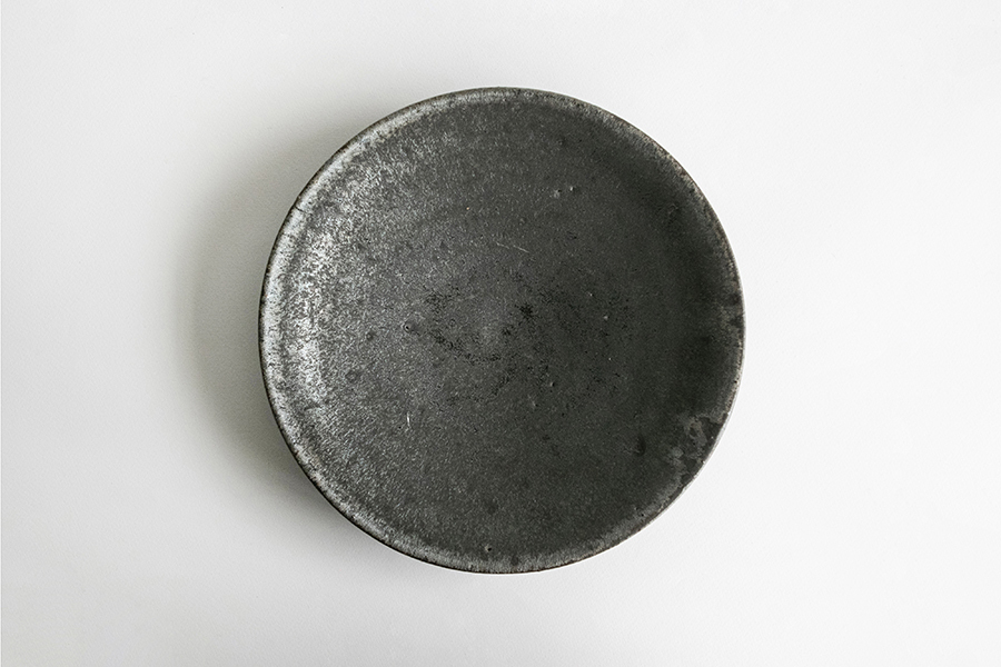 小野象平-黑志野 7寸皿