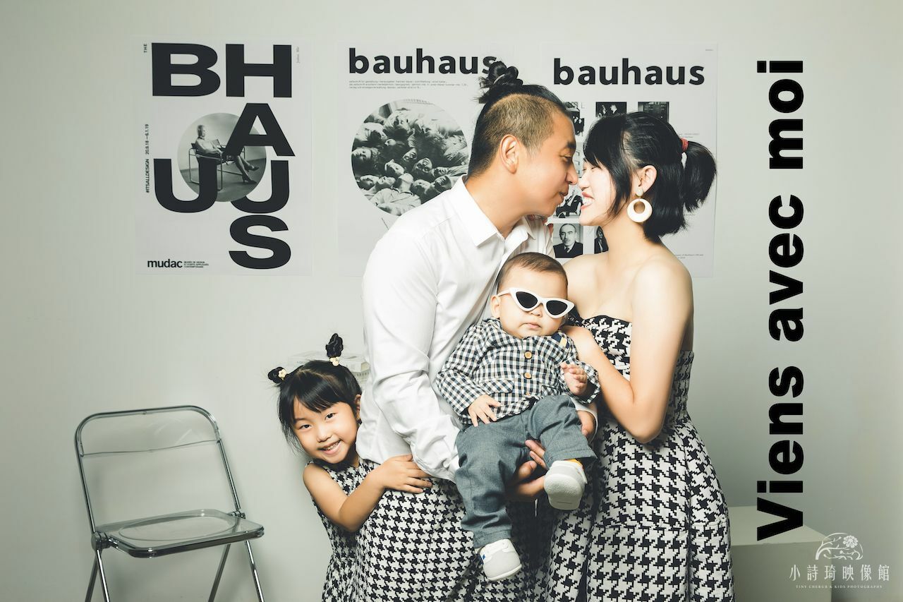 青鳥格紋全家福裝