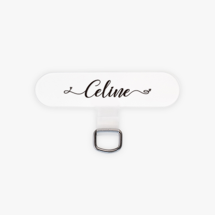 手機掛繩夾片 - (透明墊片) 浪漫字體