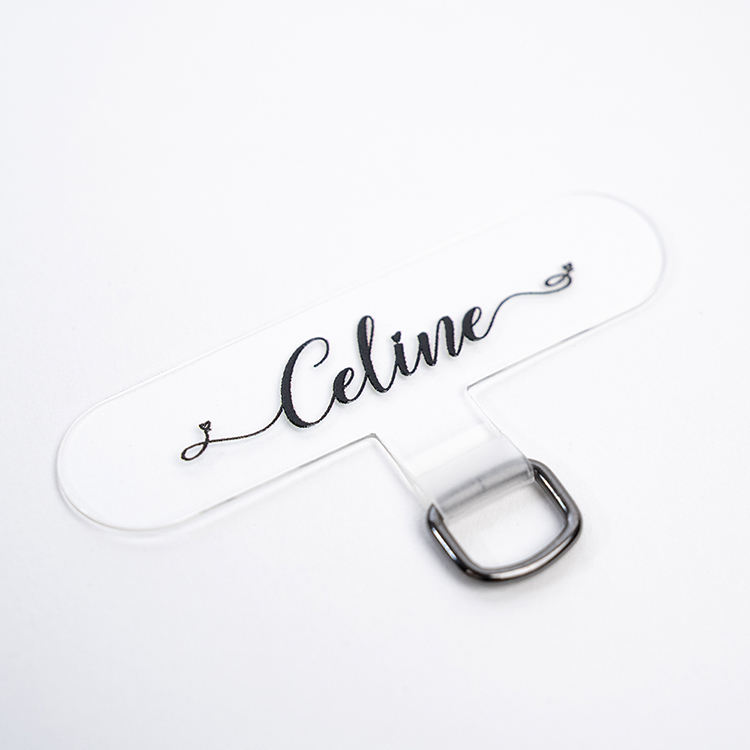 手機掛繩夾片 - (透明墊片) 浪漫字體